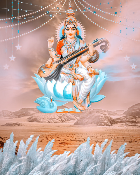 Photoshop happy Saraswati Puja Editing Background