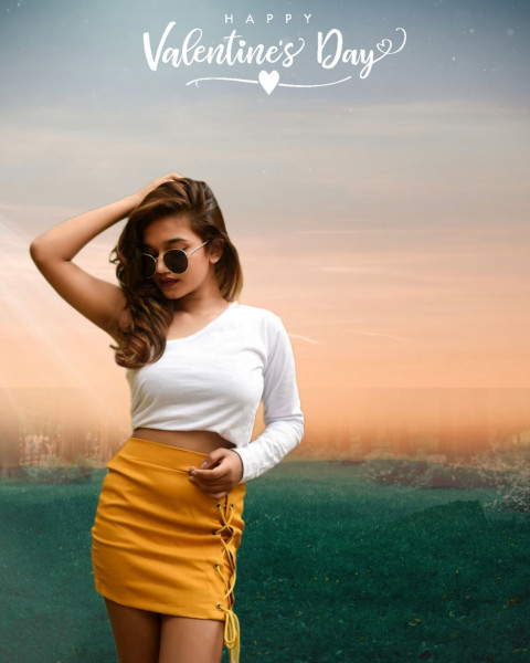 Photoshop Happy Valentine Day CB Background Download With Hot Girls