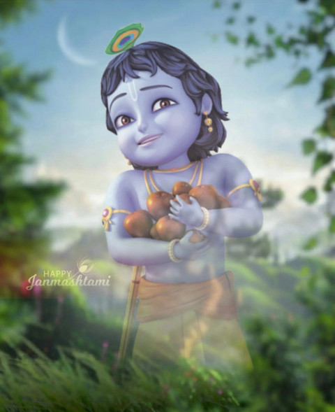 Photoshop Krishna Janmashtami Background Download HD
