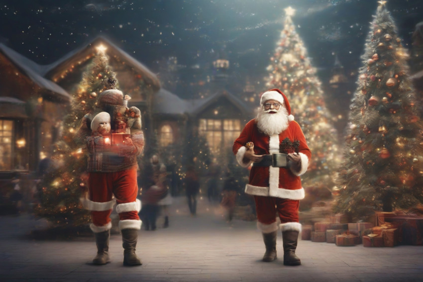 Photoshop Merry Christmas Editing CB Blur Background With Santa Claus Free