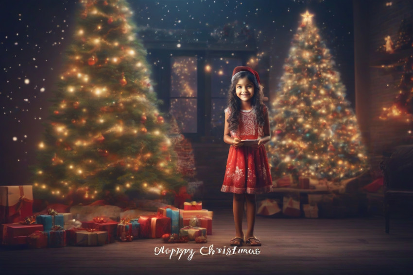 Photoshop Merry Christmas Editing CB Blur Background With Santa Claus