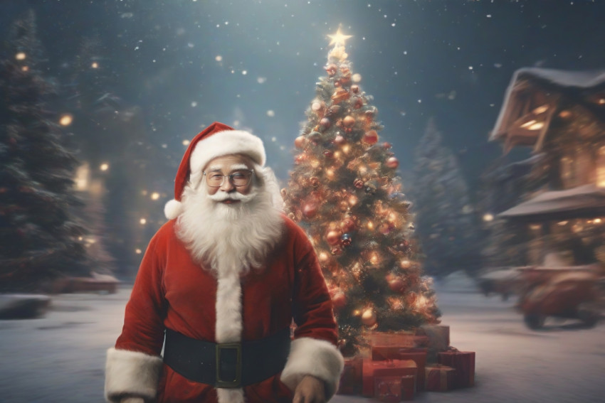 Merry Christmas Editing CB Blur Background With Santa Claus