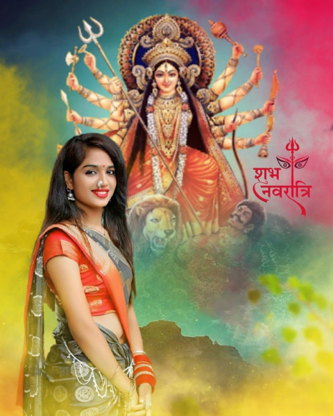 Photoshop Navratri Background With Girl Images HD