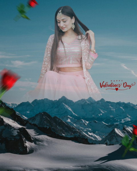 Photoshop Valentine's Day Background For Picsart Photo Editing With Girl