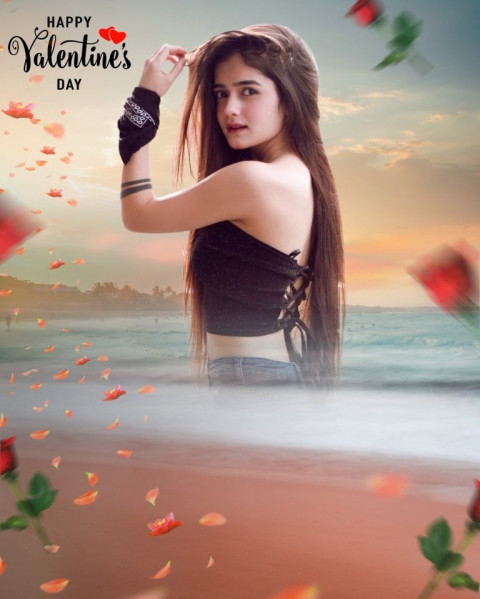 Picsart  Cute Girl Happy Valentine Day Background Download Free
