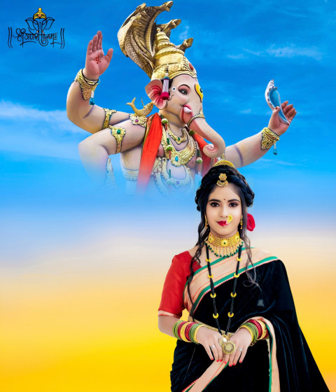 PicsArt CB Ganpati Bappa Morya Background With Girl For Editing Pic