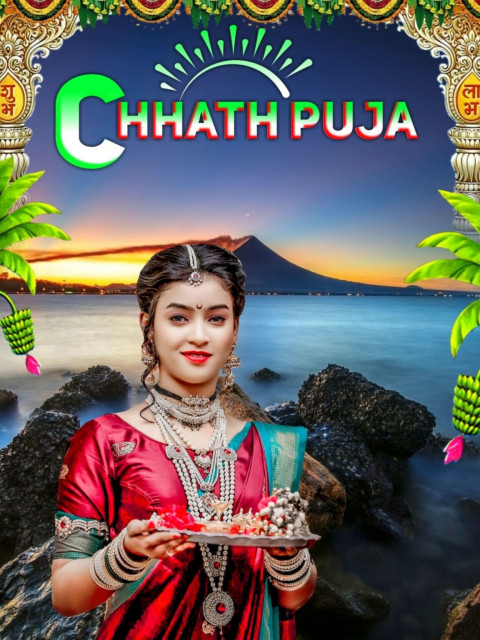 PicsArt CB Happy Chhath Puja Background Girl HD Download