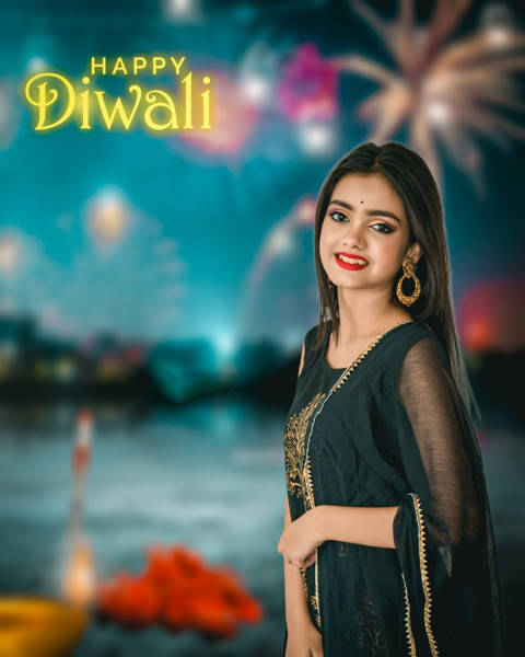 PicsArt Diwali Background With Girl For HD Photo Editing