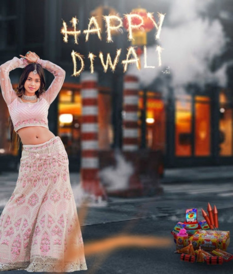 PicsArt Diwali Background With Girl For New Photo Editing