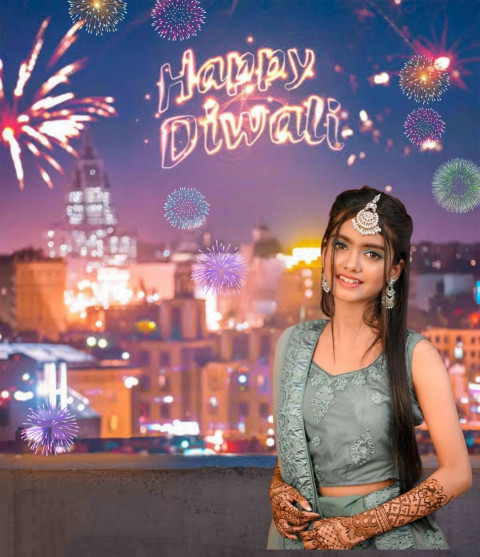 PicsArt Diwali Hd Background With Girl For CB Editing