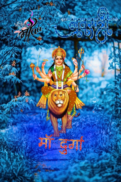 Picsart Happy Navratri Maa Durga Lion Background