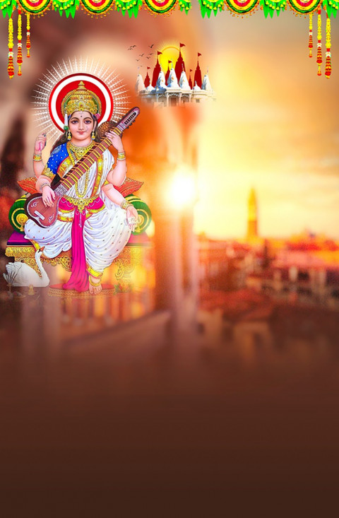 Picsart Happy Sarswati Puja Special Photo Editing Background HD