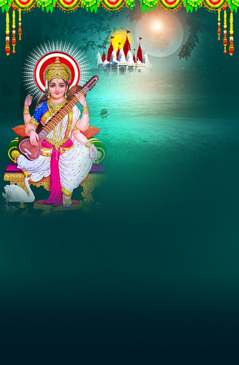 Picsart Happy Sarswati Puja Special Photo Editing Background HD