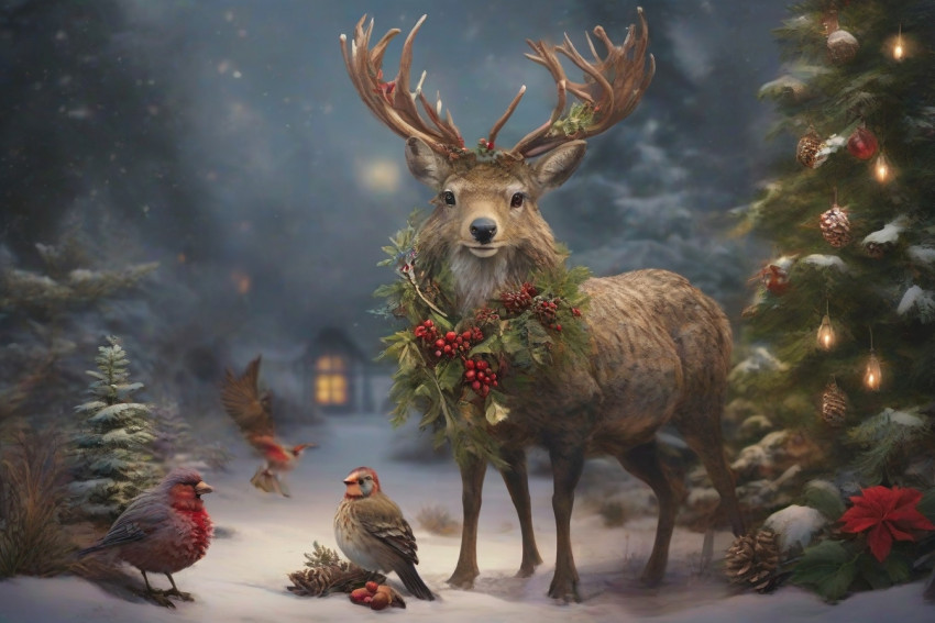 RAindeer Christmas Wildlife Outdoors Nature Images HD Background New