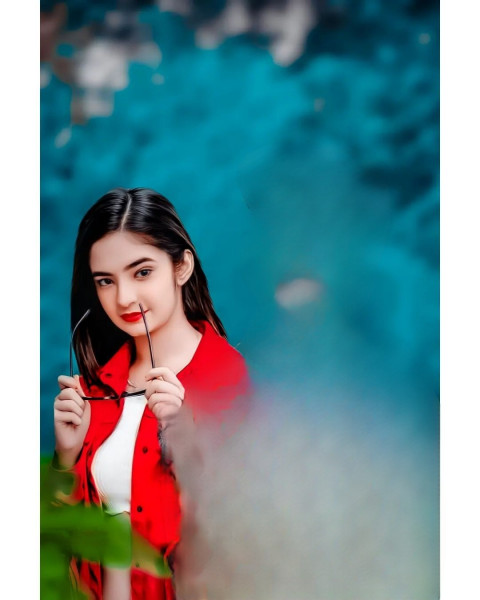 Red Dress Girl CB PicsArt Editing Background HD