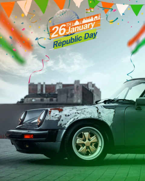 Republic Day Background For Editing Photoshop & Picsart With Car