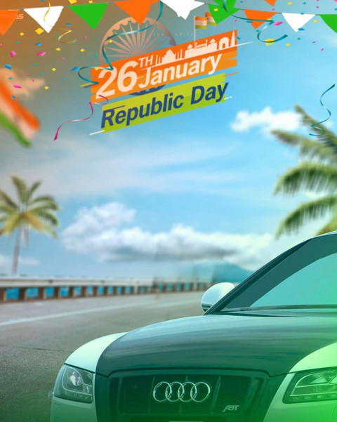 Republic Day Background For Editing Photoshop & Picsart With Car
