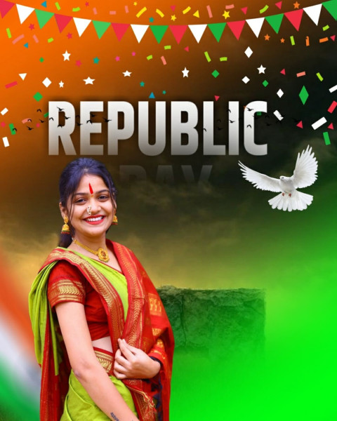 Republic Day  Photo Editing Background Online With Girls Images
