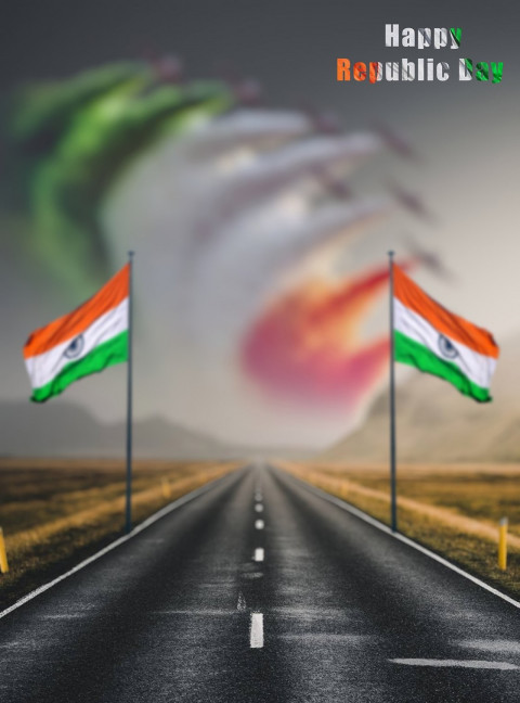 Road Happy Republic Day Editing Background Download HD