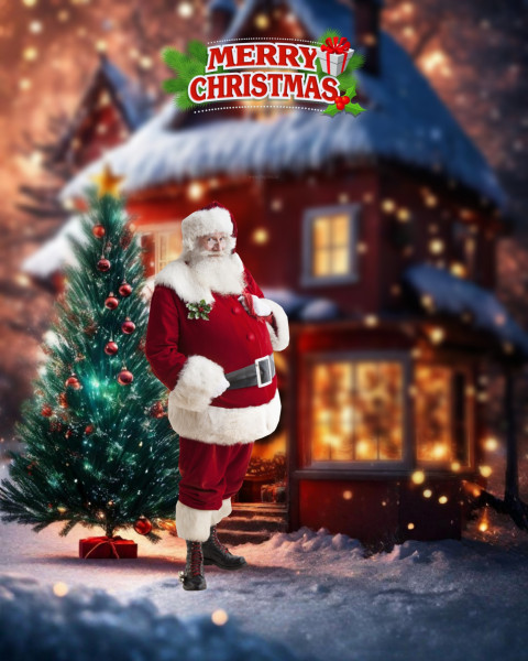 Santa Claus Background For Merry Christmas Photo Editing Wallpaper