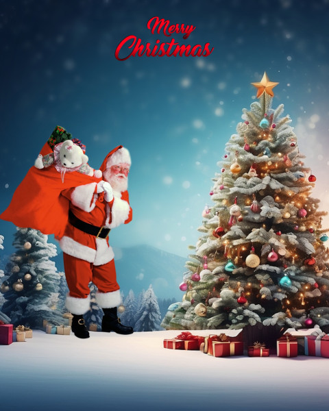 Santa Claus Background For Merry Christmas Photo Editing Wallpapers