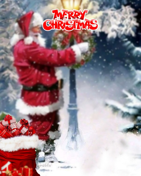 Santa Claus Blur Christmas Day PicsArt Editing Background Full HD