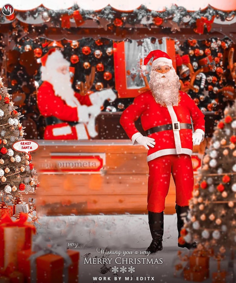 Santa Claus Merry Christmas CB PicsArt  Editing Background