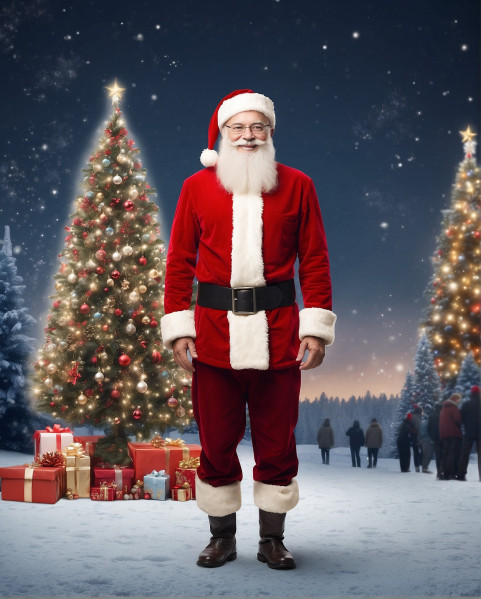 Santa Claus Wallpapers With Christmas Tree Full HD Download