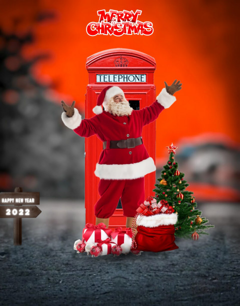 Santa Clus Merry Christmas Background CB Picsart Editing
