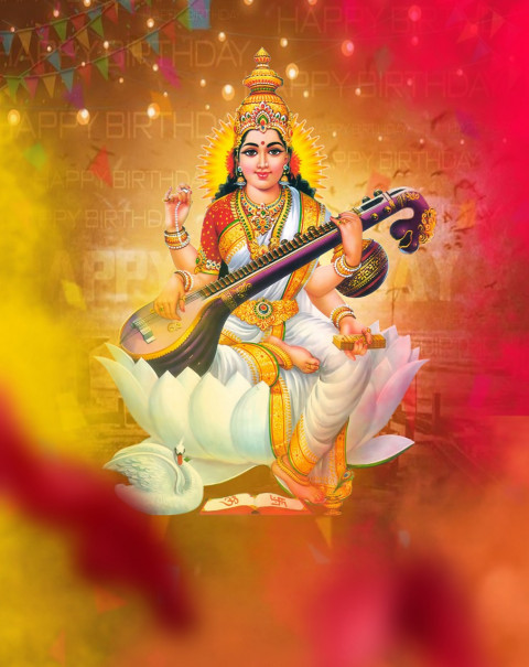 Saraswati Puja CB Background HD For Picsart & Photoshop Editing Images