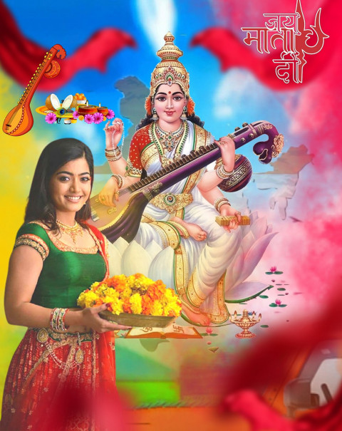 Saraswati Puja Editing Cb BAckground With Girl for Picsart & Photoshop