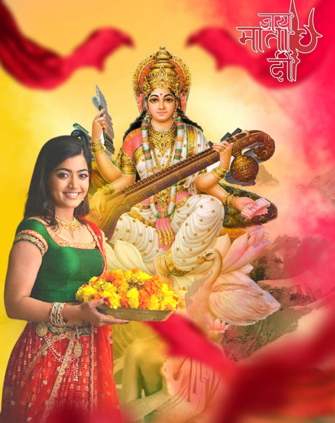 Saraswati Puja Editing Cb BAckground With Girl for Picsart & Photoshop Pic