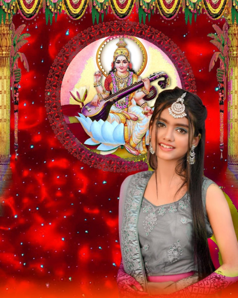 Saraswati Puja Special Editing Background Full HD Girls