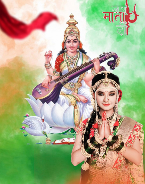 Sarswati Puja Background HD For Editing With Girl Picsart