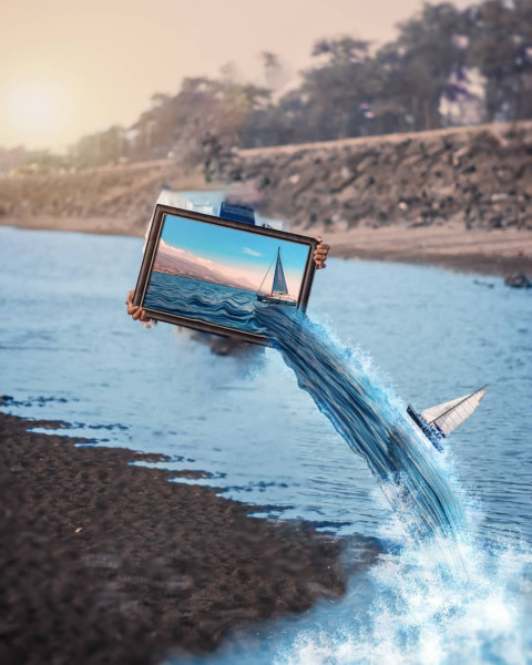 Sea Mirror Poster Background For Picsart CB Editing