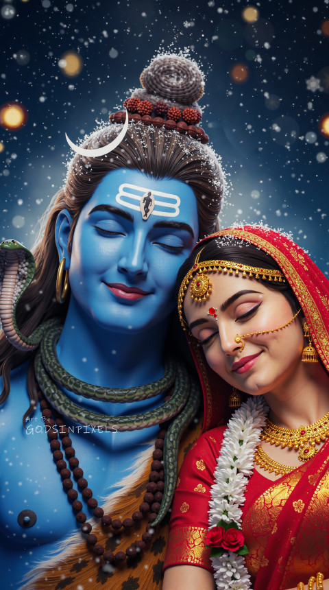 Shiv Parvati Full Screen Mobile Background Wallpaper And Ios