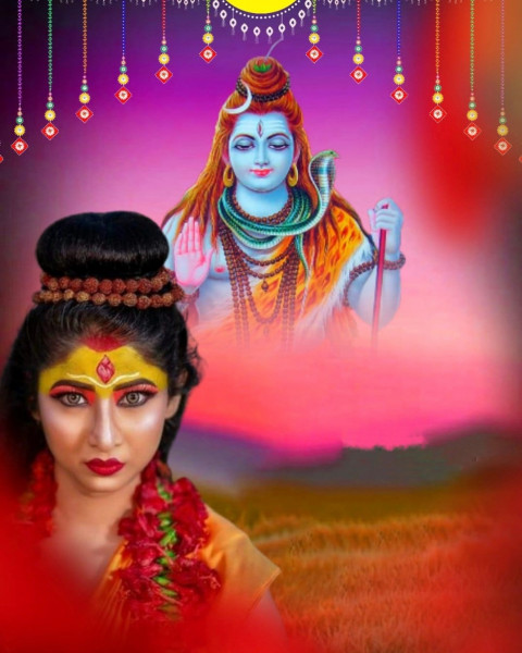 Shivratri Background For Photo Editing With Girl