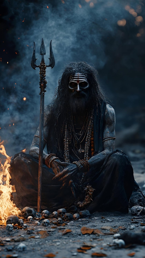 Sitting Aghori Dark Wallpapers For Mobile And IOS Screen
