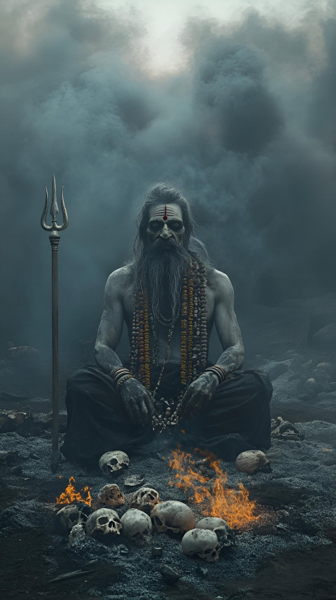 Sitting Aghori HD Wallpaper IOS And Mobile Background