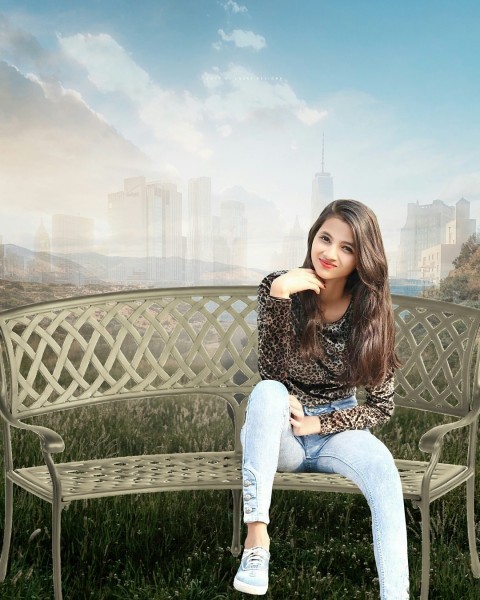 Sitting Beautiful Girl picsart Cb Background