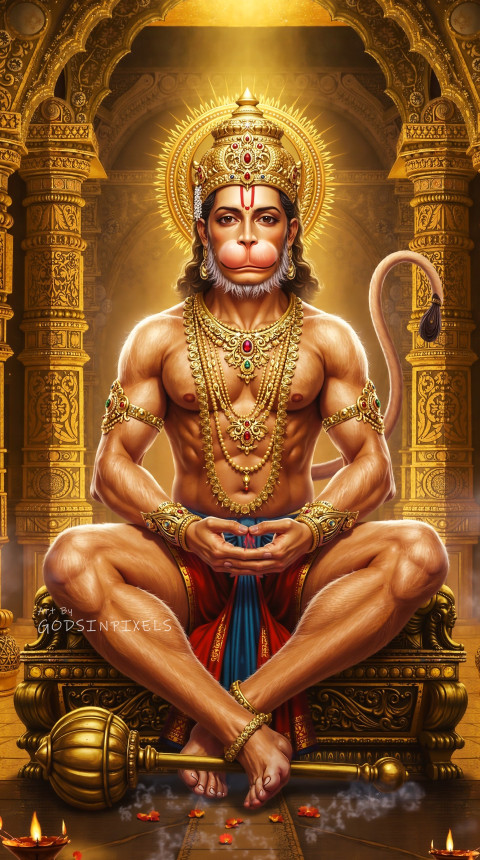 Sitting Hanuman Ji Hd Wallpapers Free For Mobile Full Screen Dp