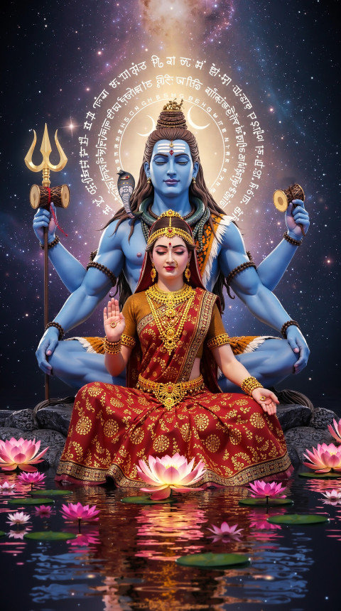 Sitting Shiv And Parvati Images Mobile Background Wallpaper And Ios