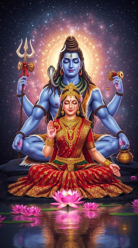 Sitting Shiv And Parvati Images Mobile Background Wallpaper And Ios Pic
