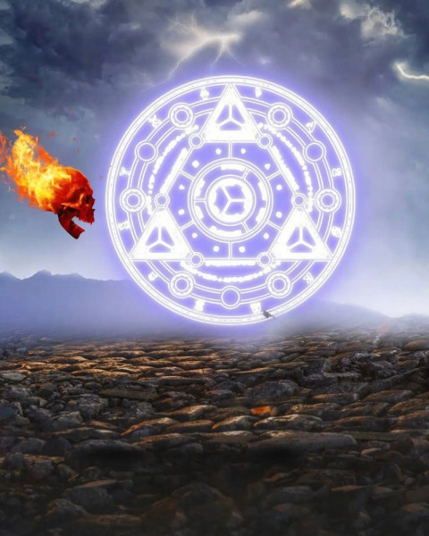 Skull Fire CB PicsArt Background Download