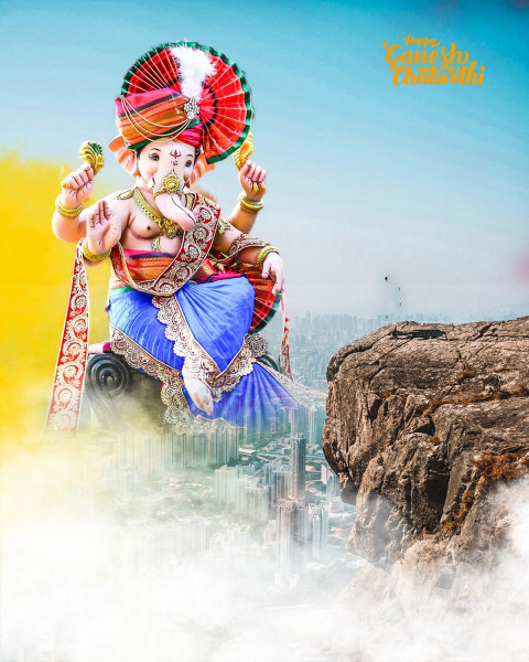 Sky Happy Ganesh Chaturthi Editing Background HD Download DP