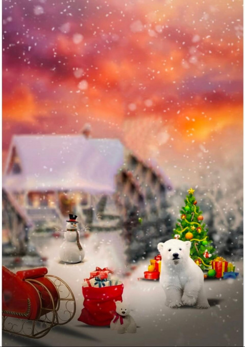 Small Bear Christmas Day Editing Background Free Photos