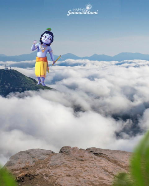 Smoke Janmashtami CB Editing Background Download