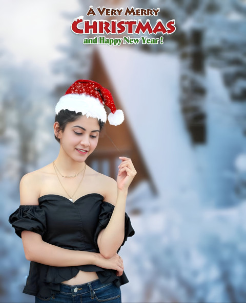 Snowfall Christmas Girl Background HD Wallpaper Download