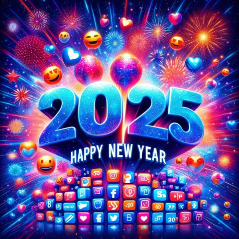 Sparkling Blue Gradient 2025 Central Focus Hd Background Photo