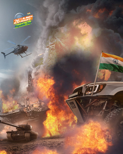Tiranga 26 January Republic Day CB Editing Fire Background